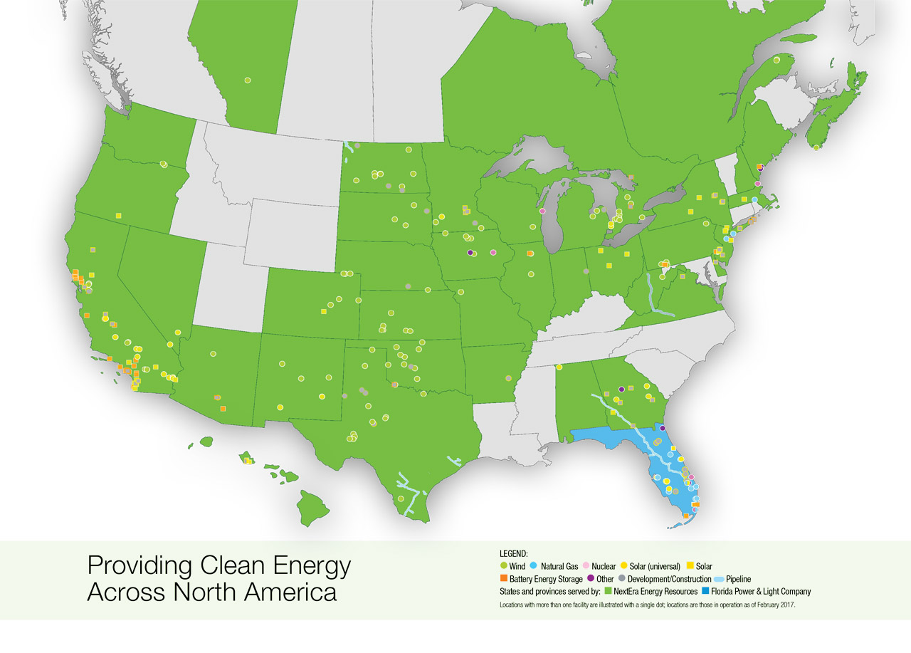 NextEra Energy Resources Locations Map